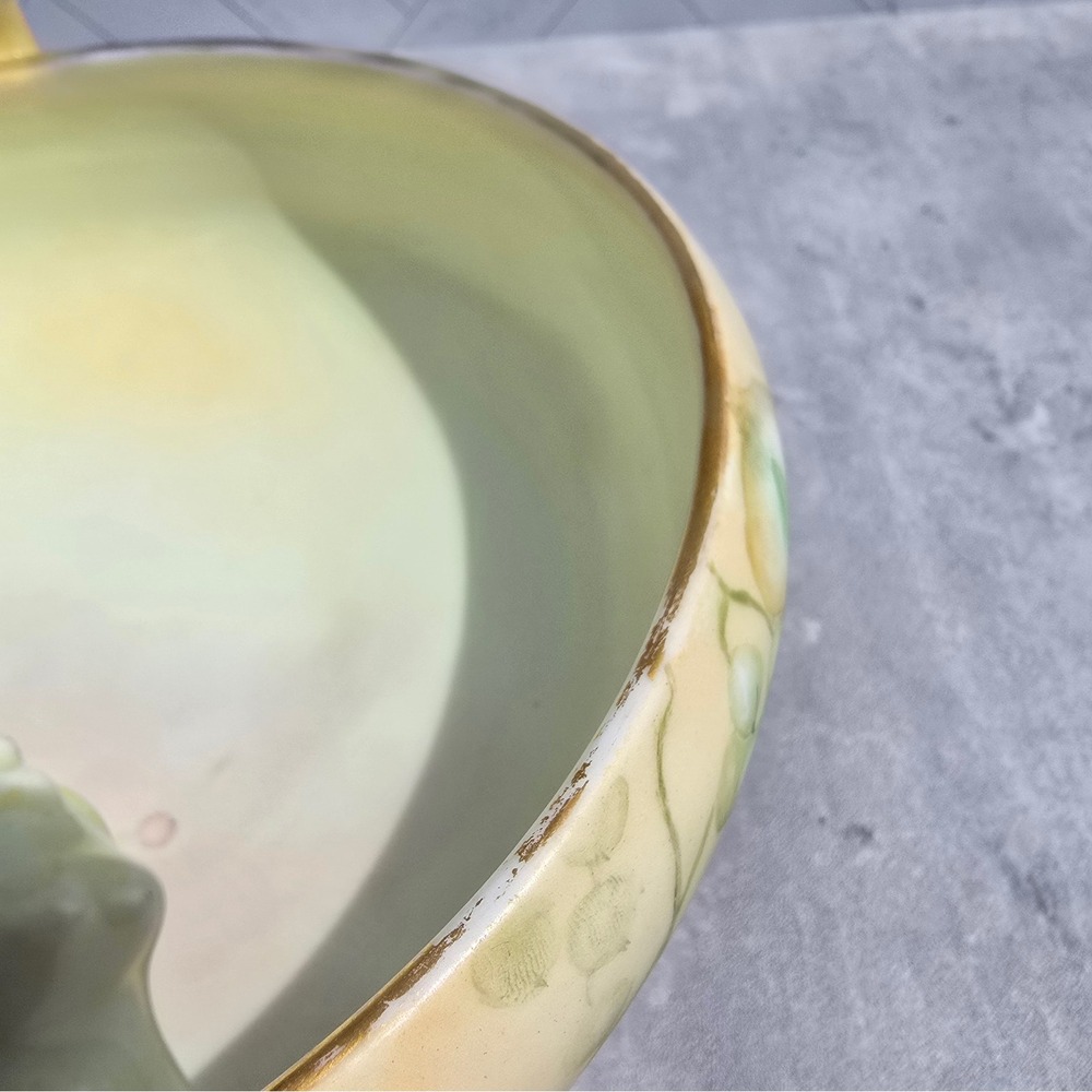 Antique Nippon Style Hand Painted Porcelain Centerpiece Bowl Branch Handles - Picture 6 of 12